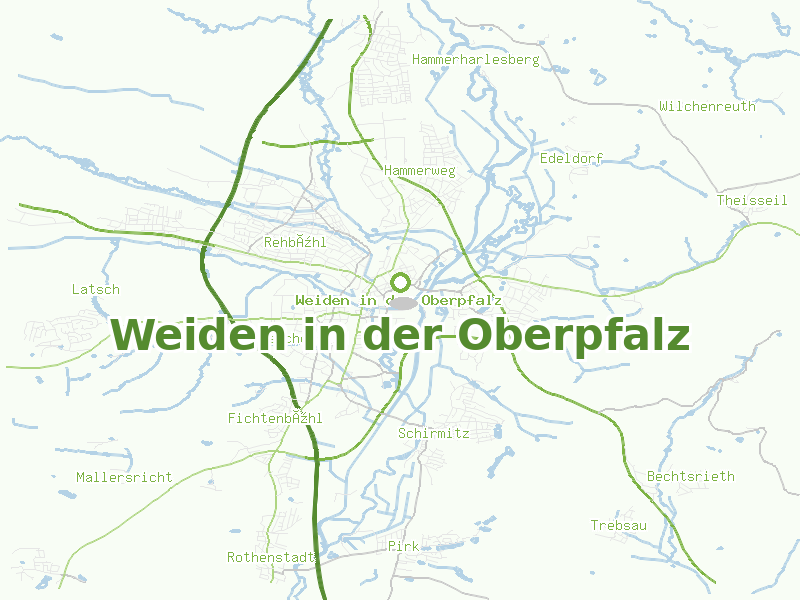 Karte von Weiden in der Oberpfalz