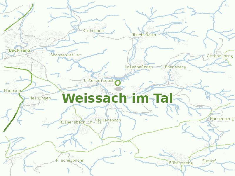 Karte von Weissach im Tal