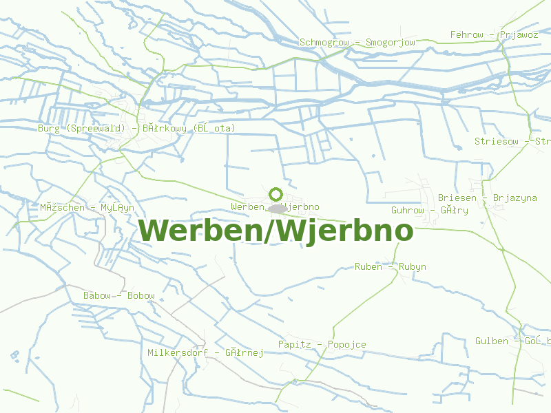 Karte von Werben/Wjerbno