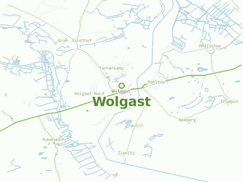 Karte von Wolgast