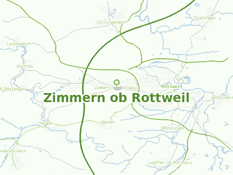 Karte von Zimmern ob Rottweil