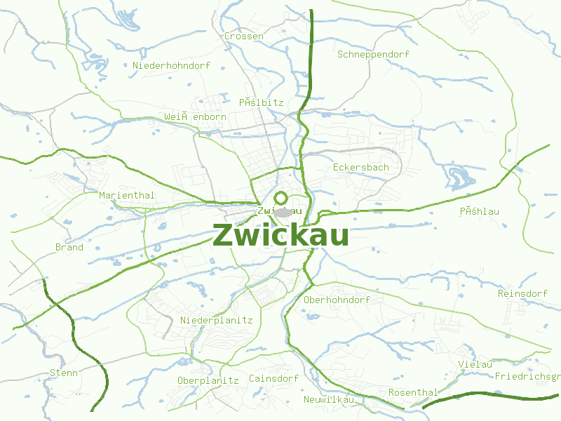 Karte von Zwickau